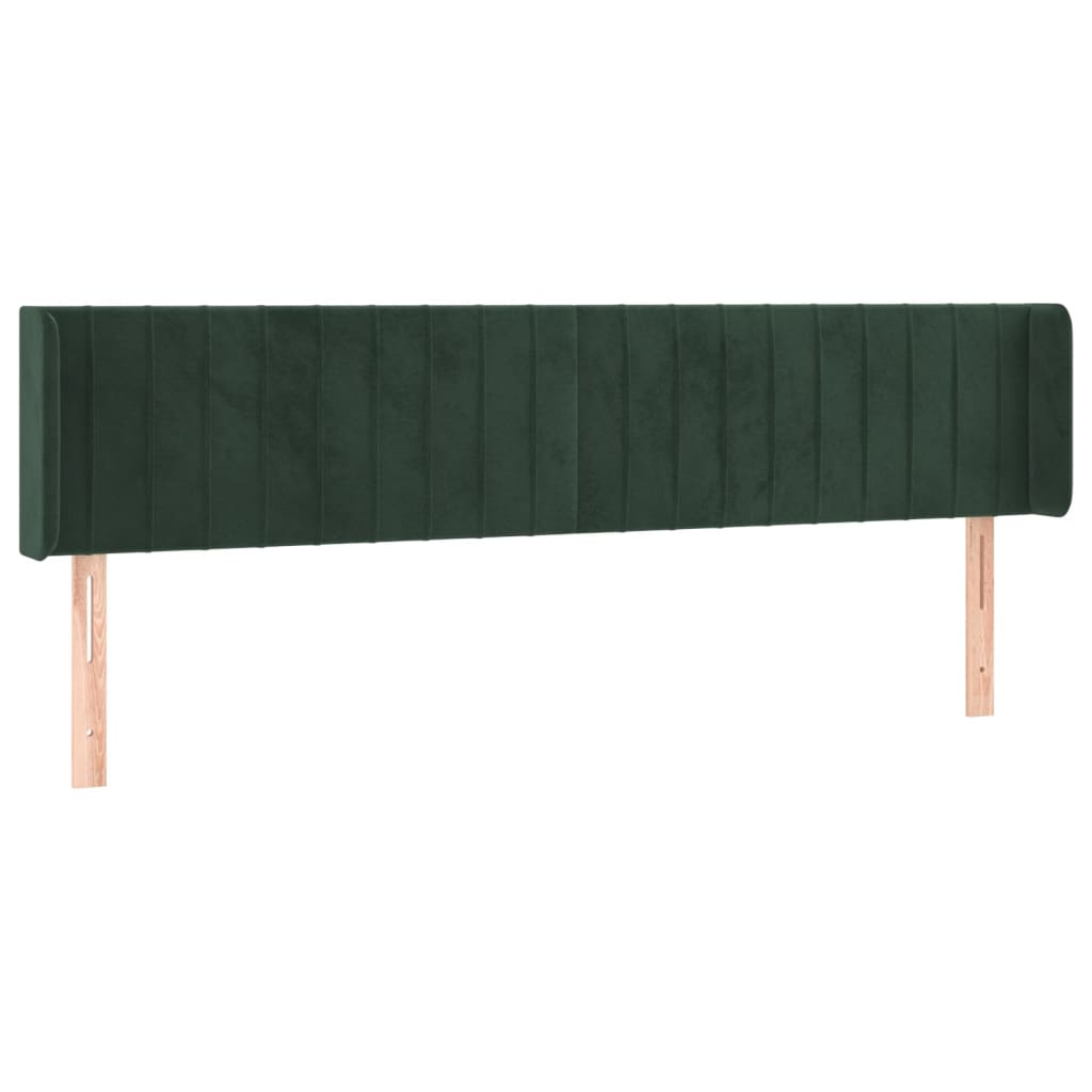 Hoofdbord met randen 183x16x78/88 cm fluweel donkergroen is nu te koop bij PeponiXL, paradijselijk wonen!