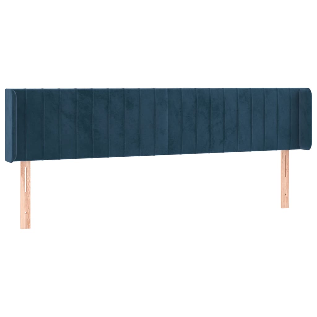 Hoofdbord met randen 183x16x78/88 cm fluweel donkerblauw is nu te koop bij PeponiXL, paradijselijk wonen!