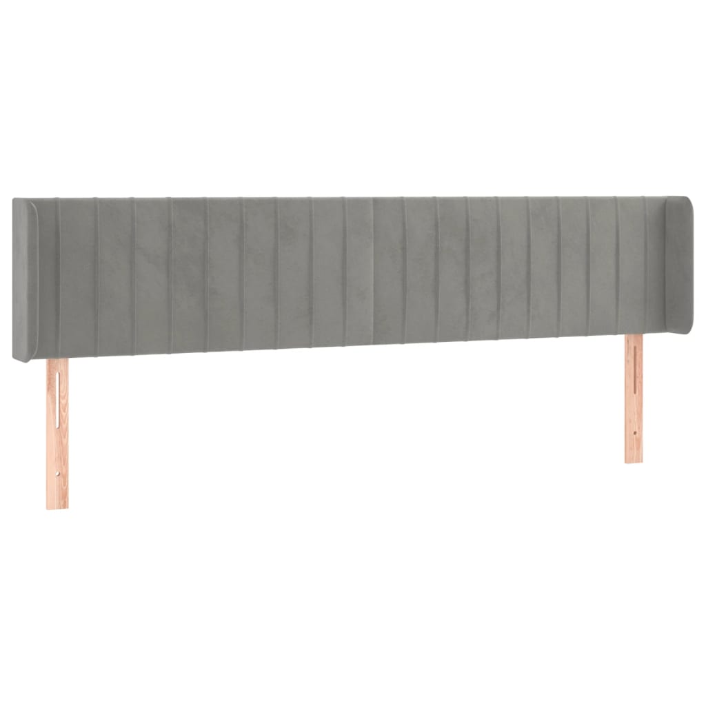 Hoofdbord met randen 203x16x78/88 cm fluweel lichtgrijs is nu te koop bij PeponiXL, paradijselijk wonen!
