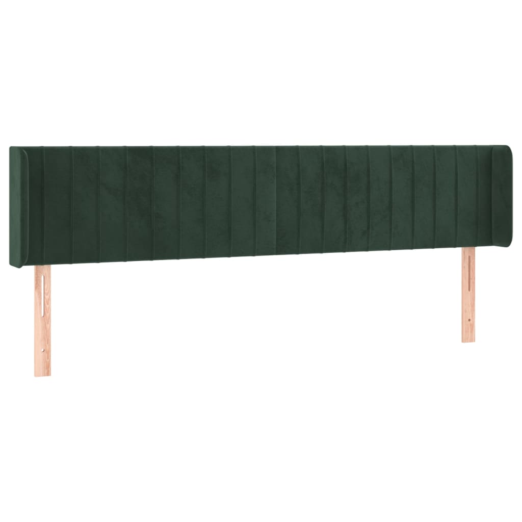 Hoofdbord met randen 203x16x78/88 cm fluweel donkergroen is nu te koop bij PeponiXL, paradijselijk wonen!