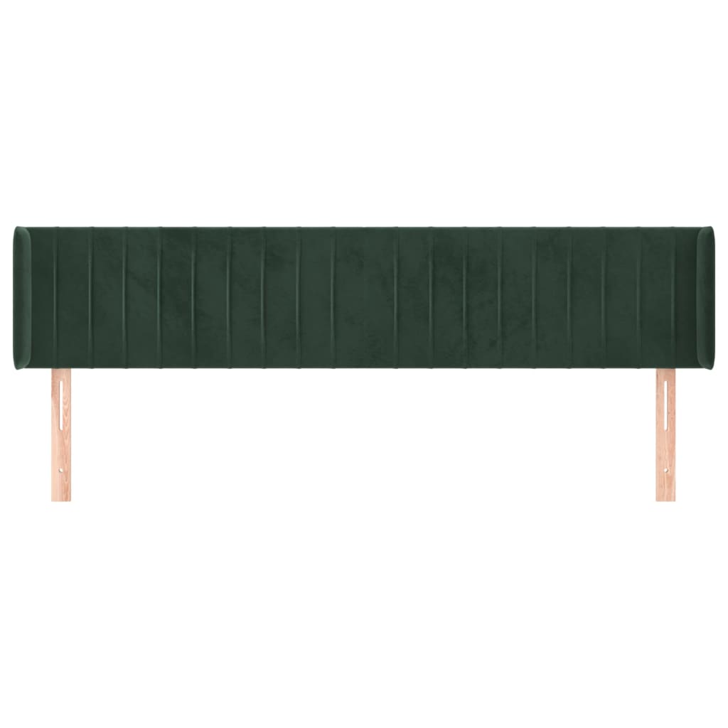 Hoofdbord met randen 203x16x78/88 cm fluweel donkergroen is nu te koop bij PeponiXL, paradijselijk wonen!