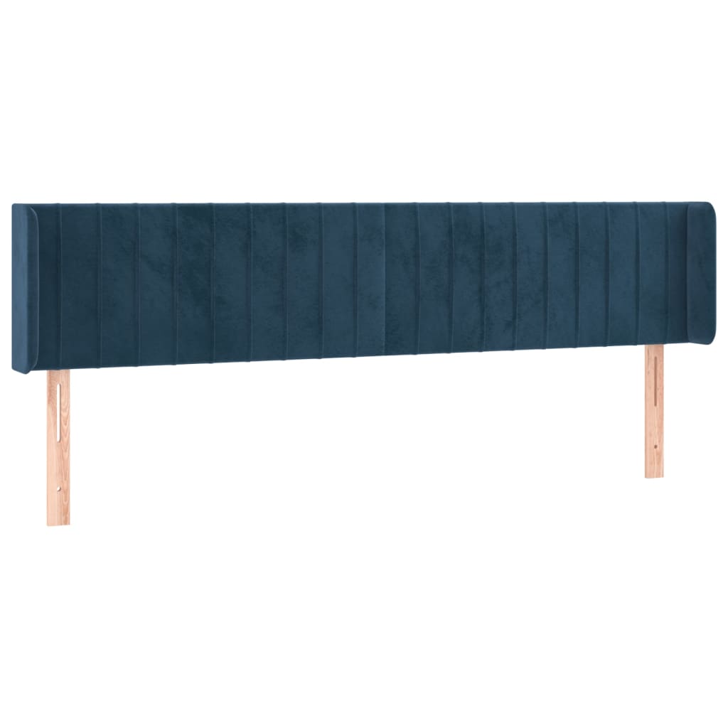 Hoofdbord met randen 203x16x78/88 cm fluweel donkerblauw is nu te koop bij PeponiXL, paradijselijk wonen!