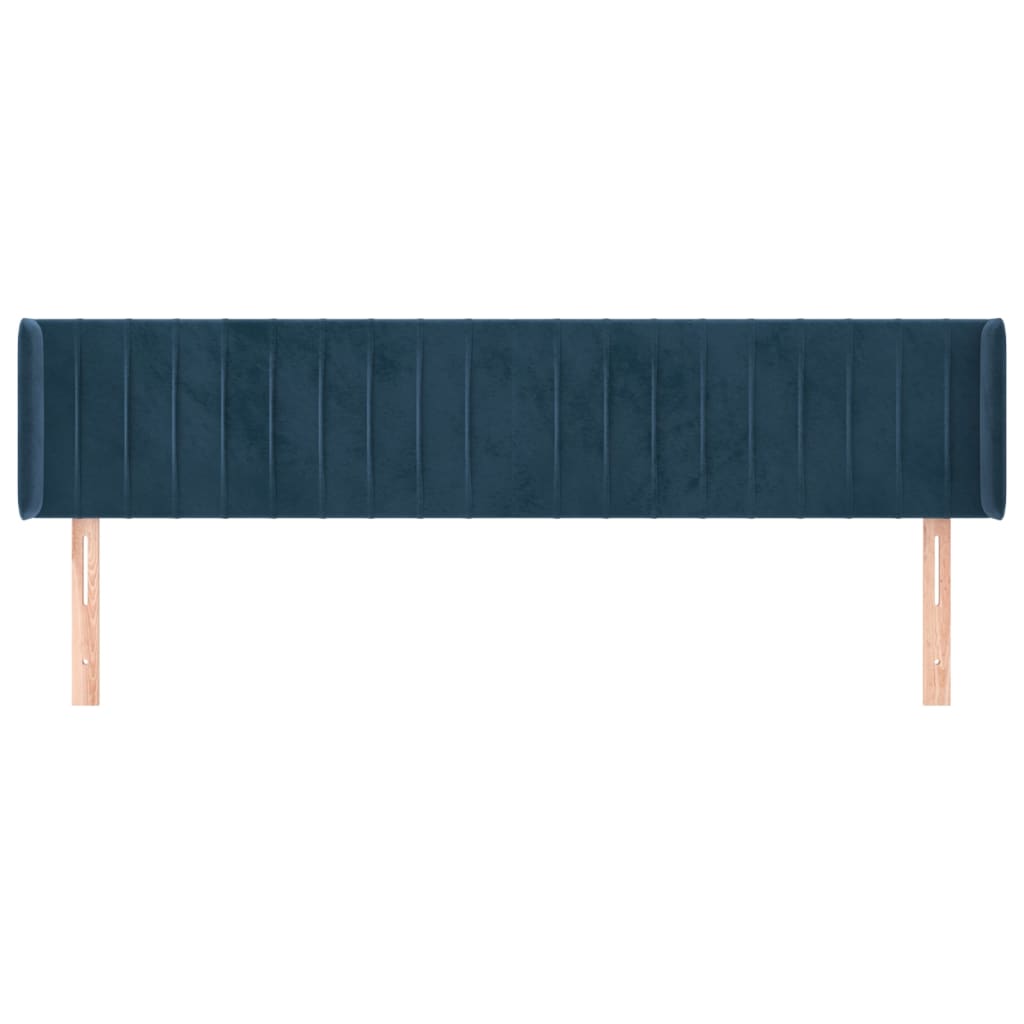 Hoofdbord met randen 203x16x78/88 cm fluweel donkerblauw is nu te koop bij PeponiXL, paradijselijk wonen!