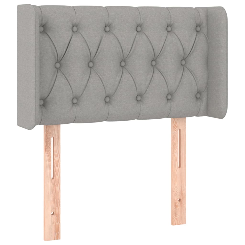 Hoofdbord met randen 83x16x78/88 cm stof lichtgrijs is nu te koop bij PeponiXL, paradijselijk wonen!