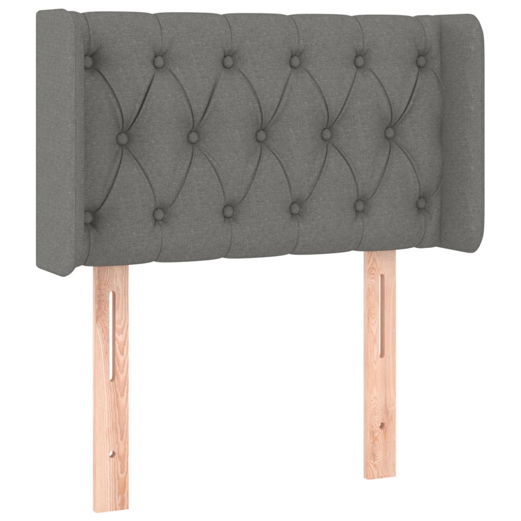 Hoofdbord met randen 83x16x78/88 cm stof donkergrijs is nu te koop bij PeponiXL, paradijselijk wonen!