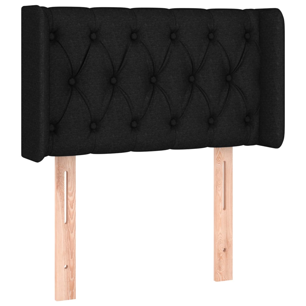 Hoofdbord met randen 83x16x78/88 cm stof zwart is nu te koop bij PeponiXL, paradijselijk wonen!