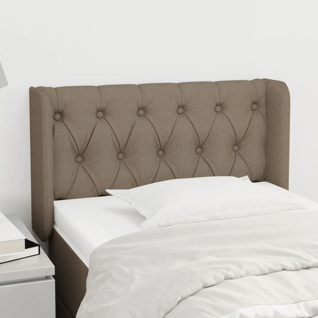 Hoofdbord met randen 83x16x78/88 cm stof taupe is nu te koop bij PeponiXL, paradijselijk wonen!