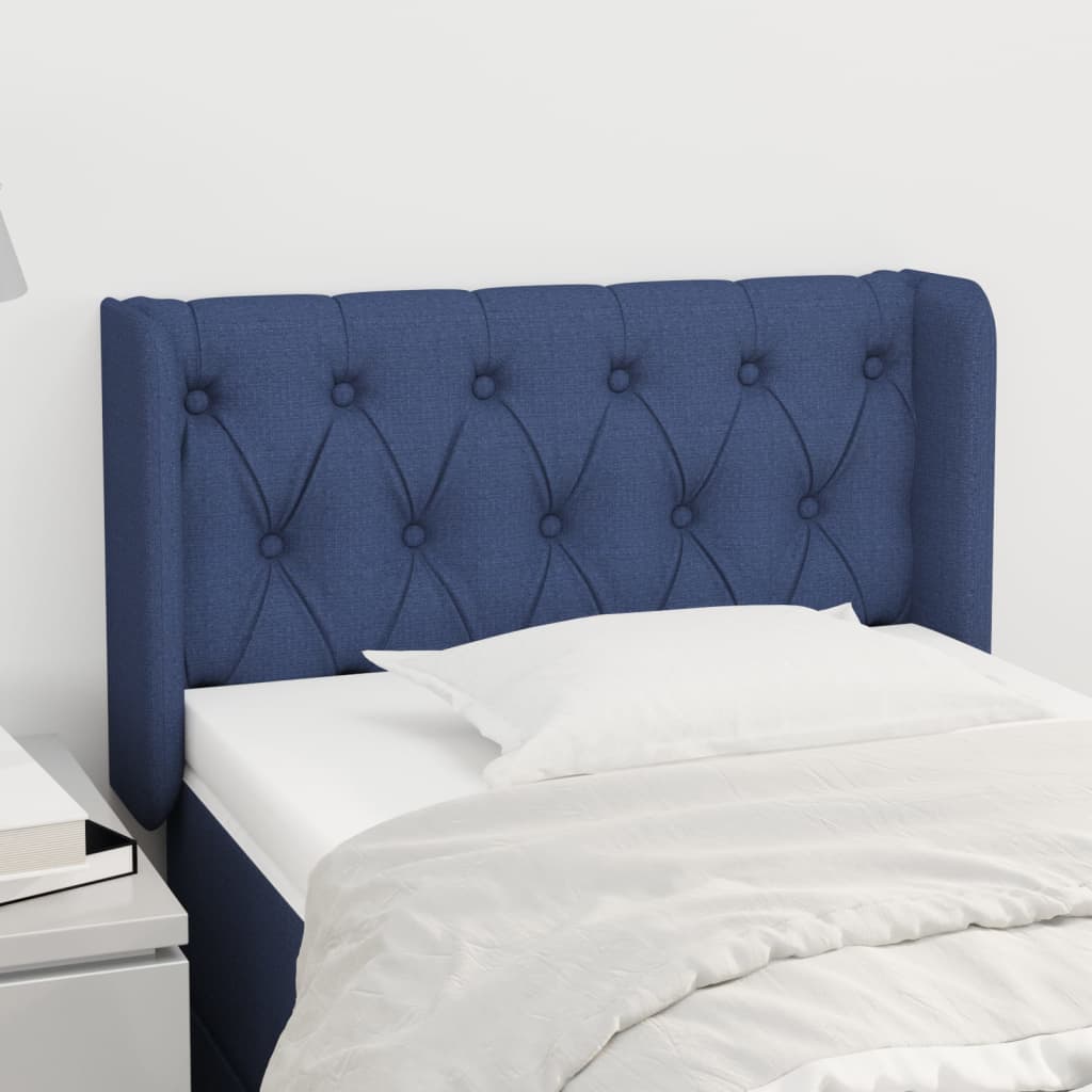 Hoofdbord met randen 83x16x78/88 cm stof blauw is nu te koop bij PeponiXL, paradijselijk wonen!