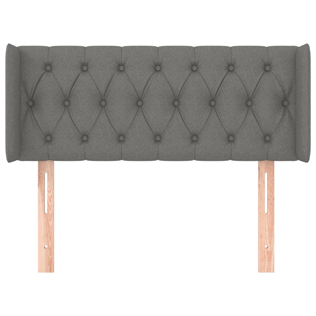 Hoofdbord met randen 93x16x78/88 cm stof donkergrijs is nu te koop bij PeponiXL, paradijselijk wonen!