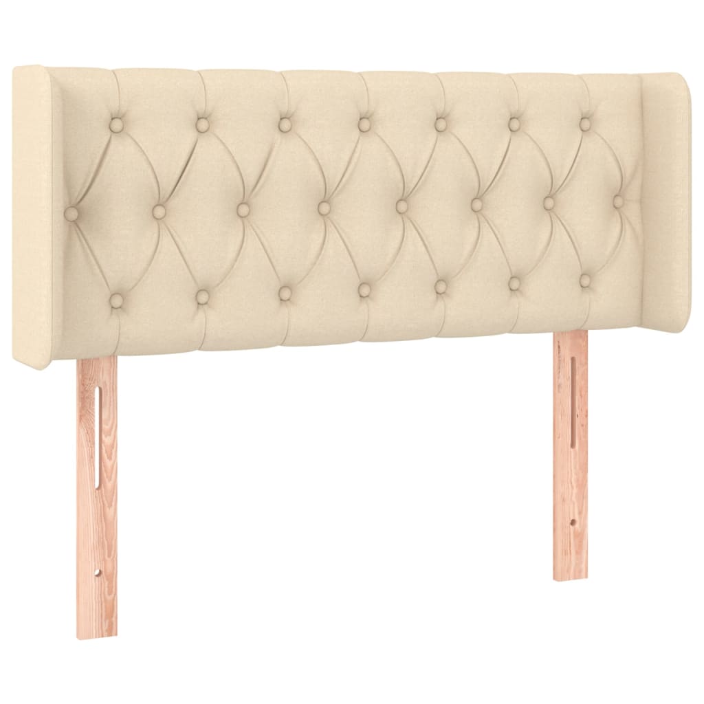 Hoofdbord met randen 93x16x78/88 cm stof crèmekleurig is nu te koop bij PeponiXL, paradijselijk wonen!
