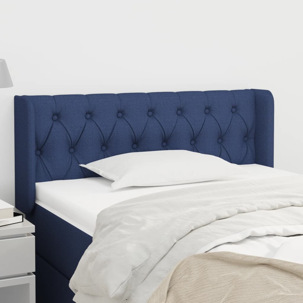 Hoofdbord met randen 93x16x78/88 cm stof blauw is nu te koop bij PeponiXL, paradijselijk wonen!