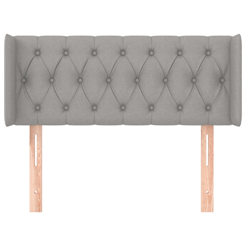 Hoofdbord met randen 103x16x78/88 cm stof lichtgrijs is nu te koop bij PeponiXL, paradijselijk wonen!