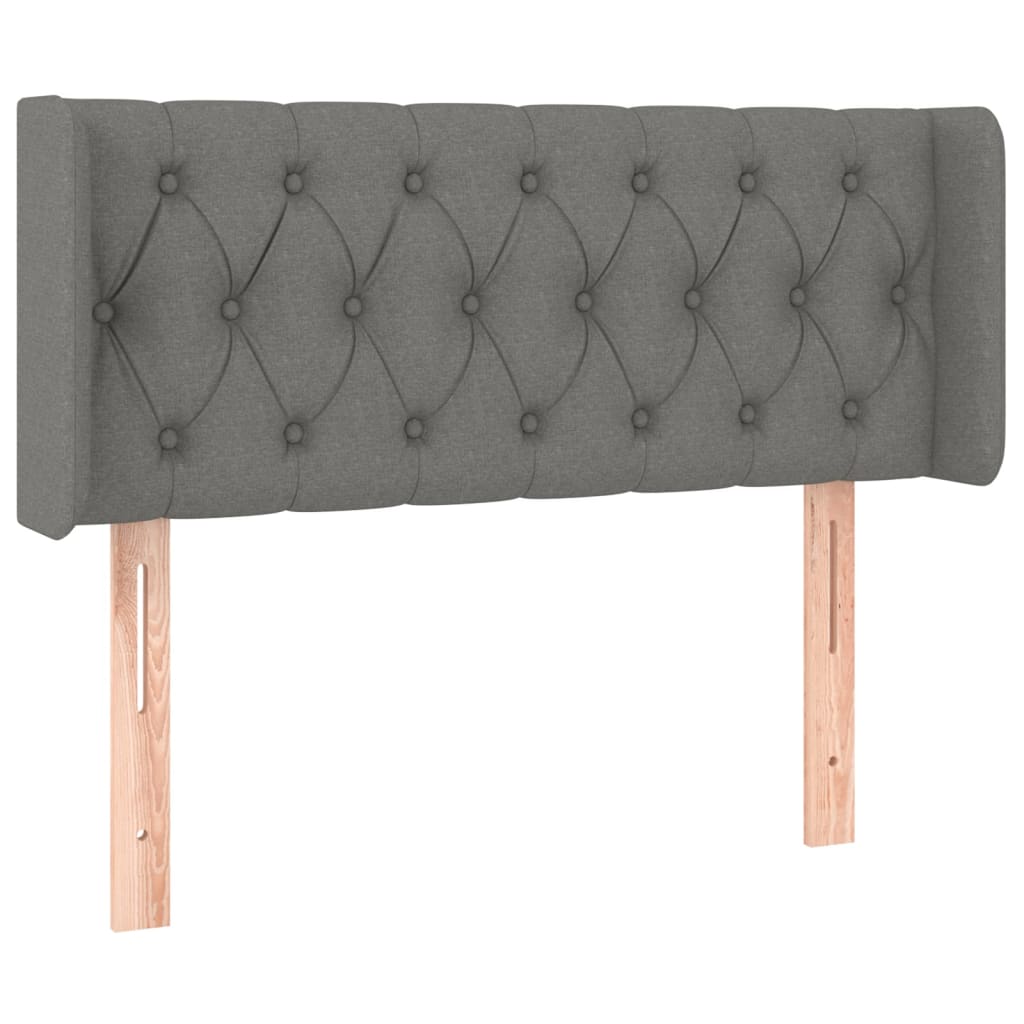 Hoofdbord met randen 103x16x78/88 cm stof donkergrijs is nu te koop bij PeponiXL, paradijselijk wonen!