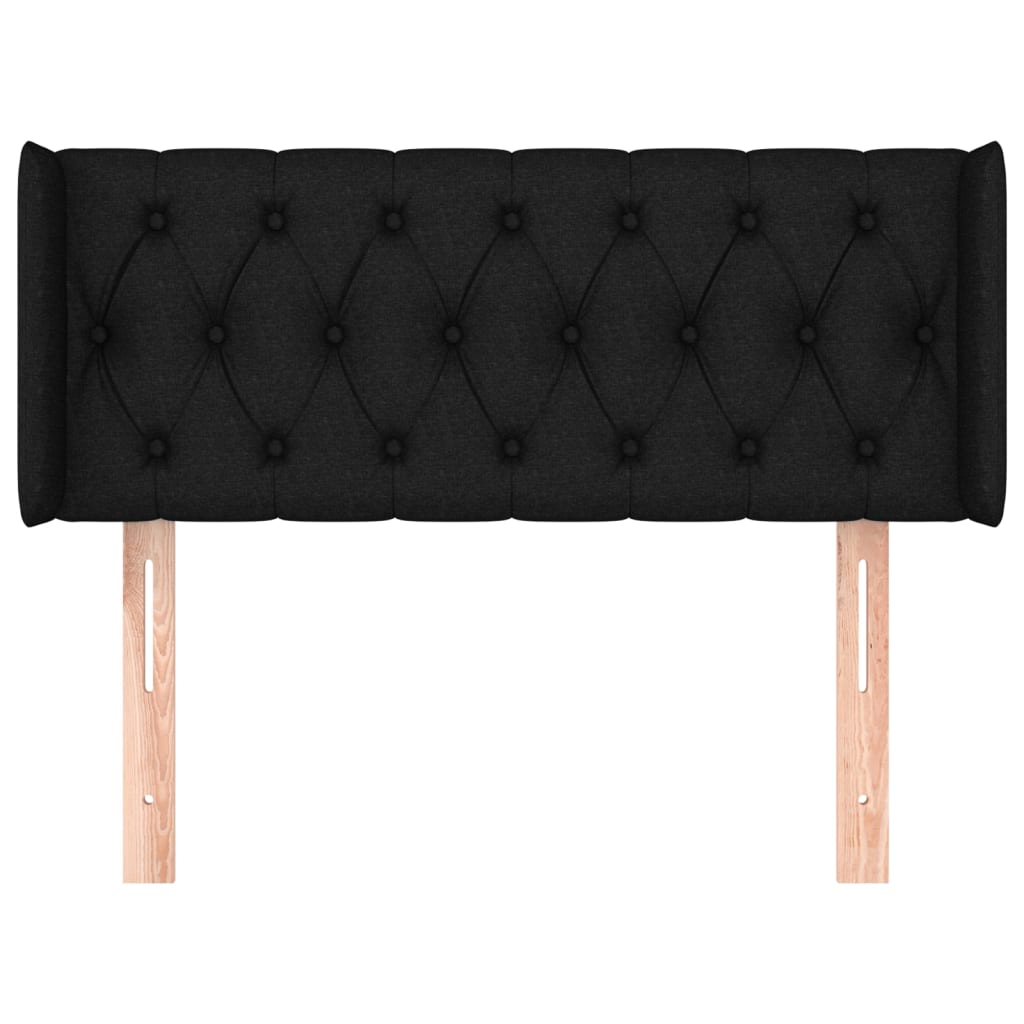 Hoofdbord met randen 103x16x78/88 cm stof zwart is nu te koop bij PeponiXL, paradijselijk wonen!