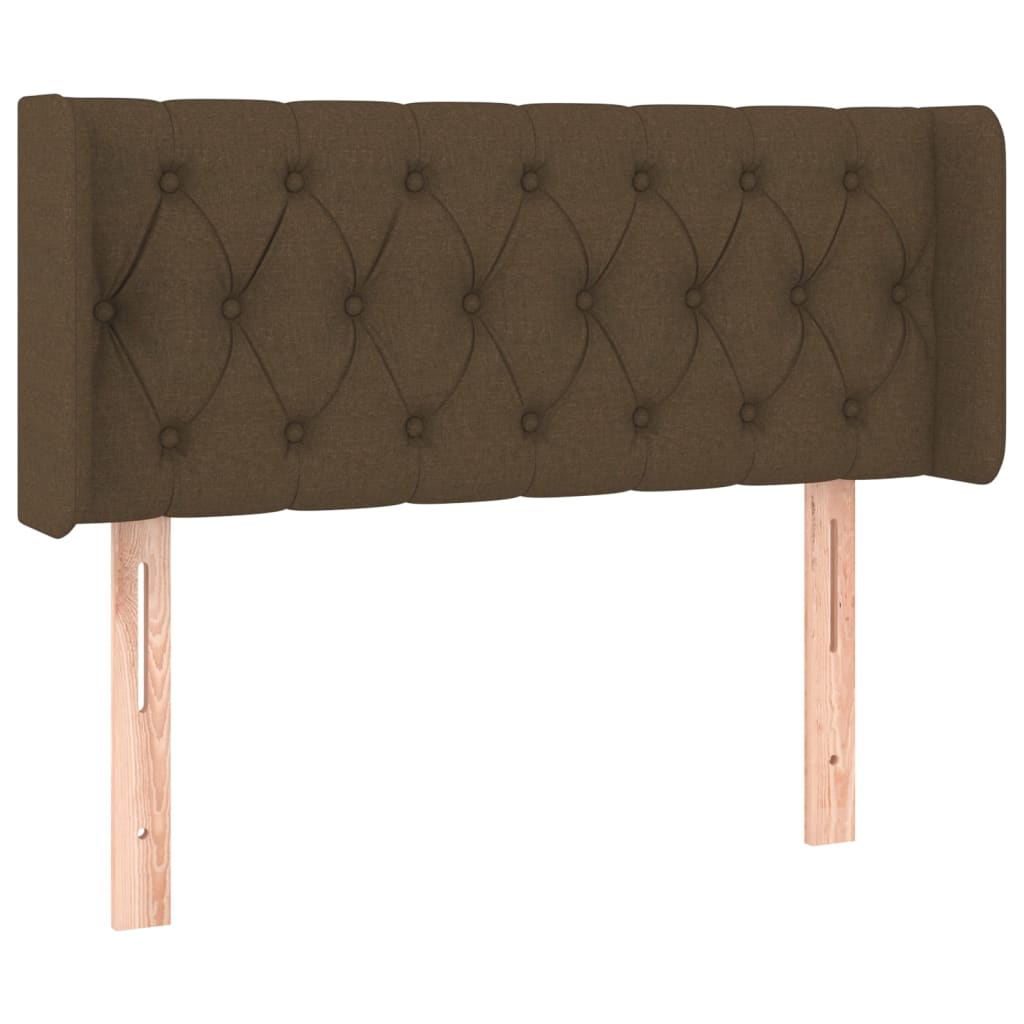 Hoofdbord met randen 103x16x78/88 cm stof donkerbruin is nu te koop bij PeponiXL, paradijselijk wonen!