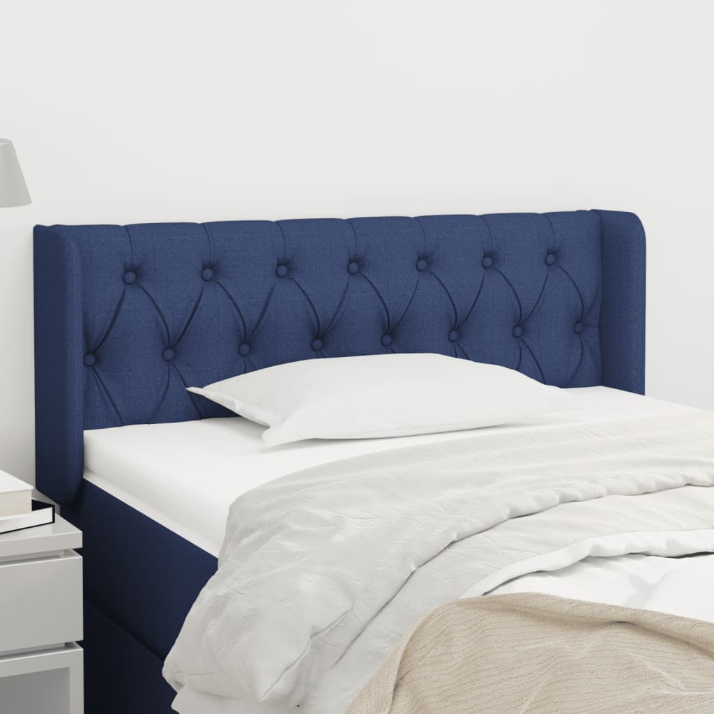 Hoofdbord met randen 103x16x78/88 cm stof blauw is nu te koop bij PeponiXL, paradijselijk wonen!