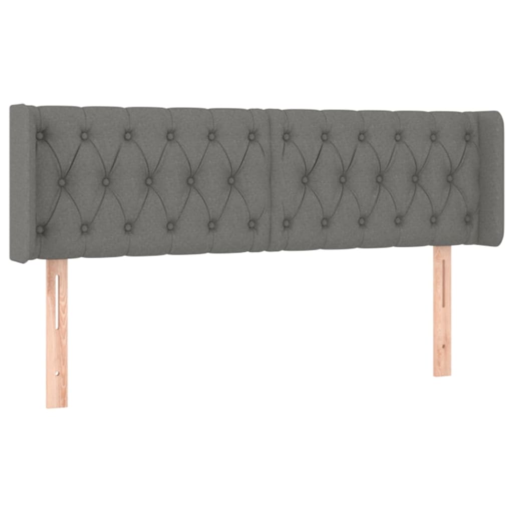 Hoofdbord met randen 147x16x78/88 cm stof donkergrijs is nu te koop bij PeponiXL, paradijselijk wonen!