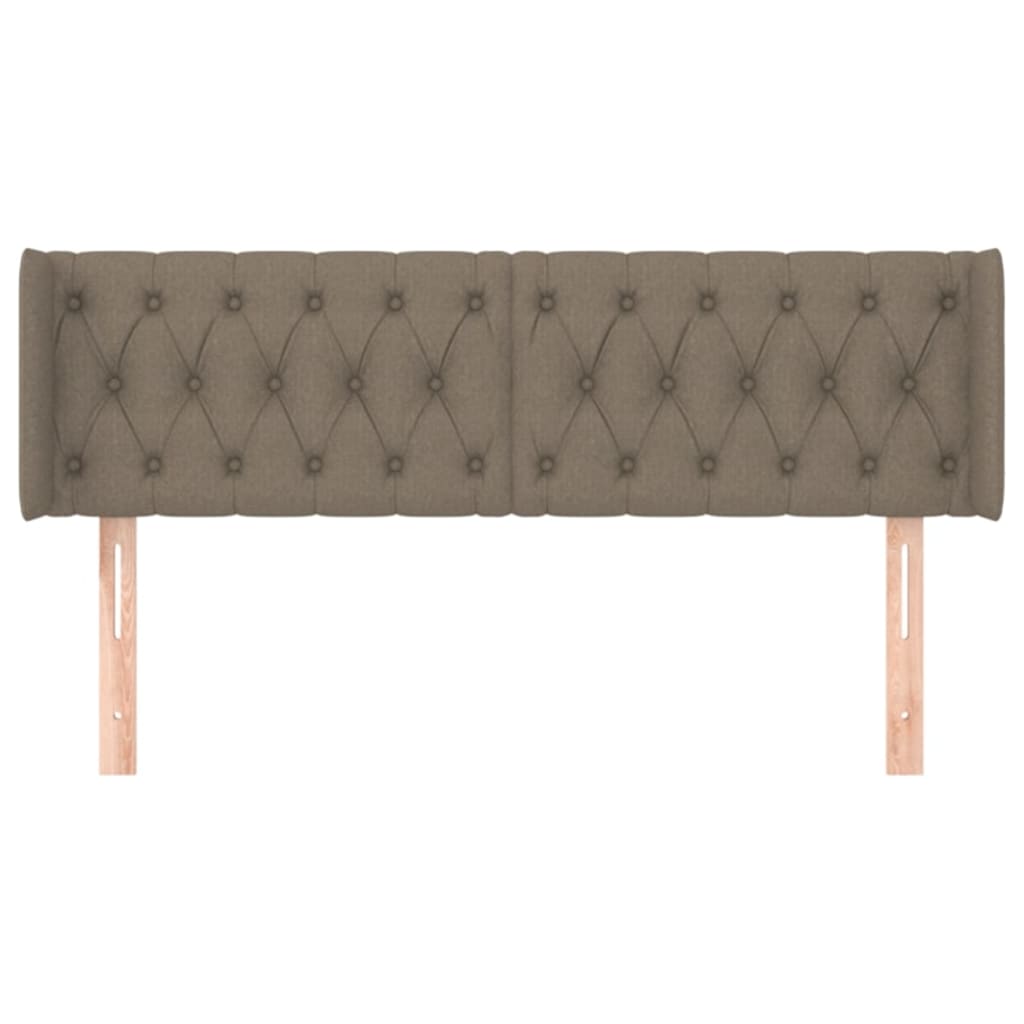 Hoofdbord met randen 147x16x78/88 cm stof taupe is nu te koop bij PeponiXL, paradijselijk wonen!