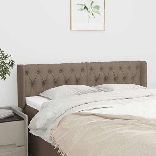 Hoofdbord met randen 147x16x78/88 cm stof taupe is nu te koop bij PeponiXL, paradijselijk wonen!