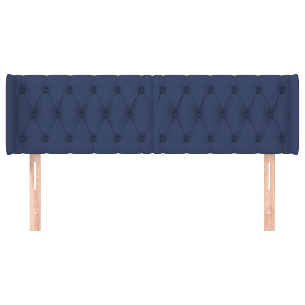 Hoofdbord met randen 147x16x78/88 cm stof blauw is nu te koop bij PeponiXL, paradijselijk wonen!