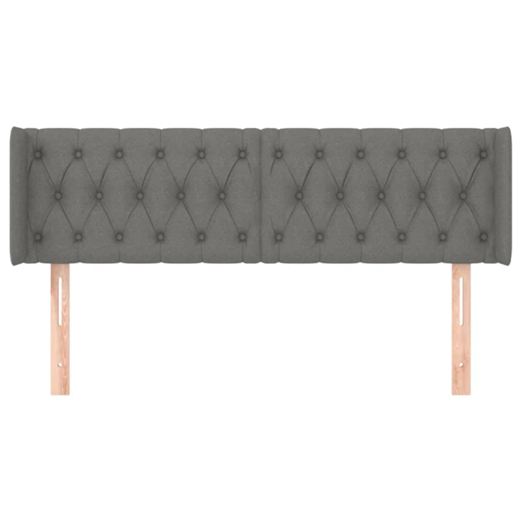 Hoofdbord met randen 163x16x78/88 cm stof donkergrijs is nu te koop bij PeponiXL, paradijselijk wonen!