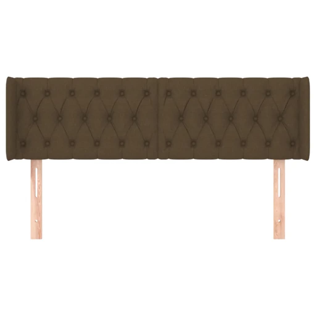 Hoofdbord met randen 163x16x78/88 cm stof donkerbruin is nu te koop bij PeponiXL, paradijselijk wonen!