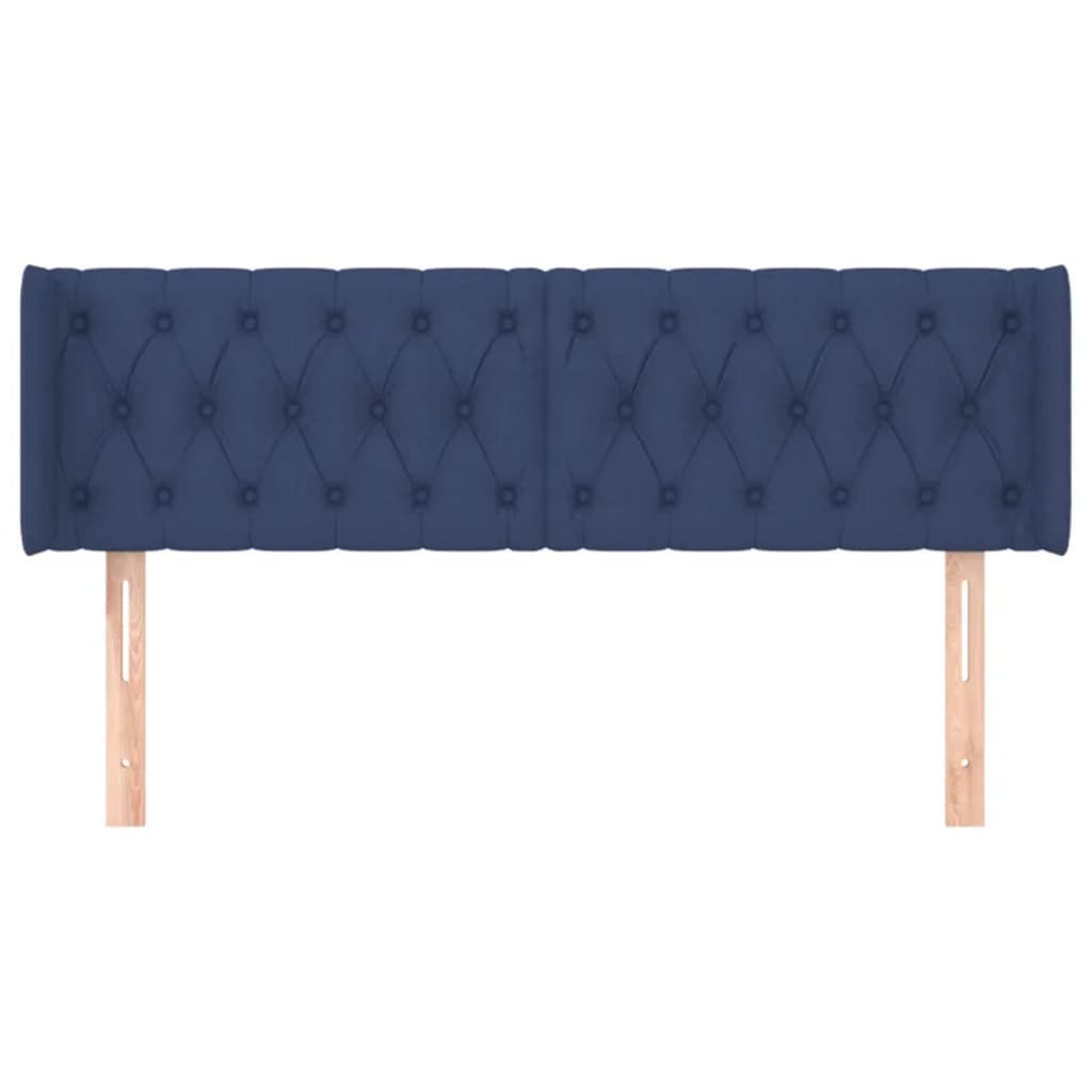 Hoofdbord met randen 163x16x78/88 cm stof blauw is nu te koop bij PeponiXL, paradijselijk wonen!