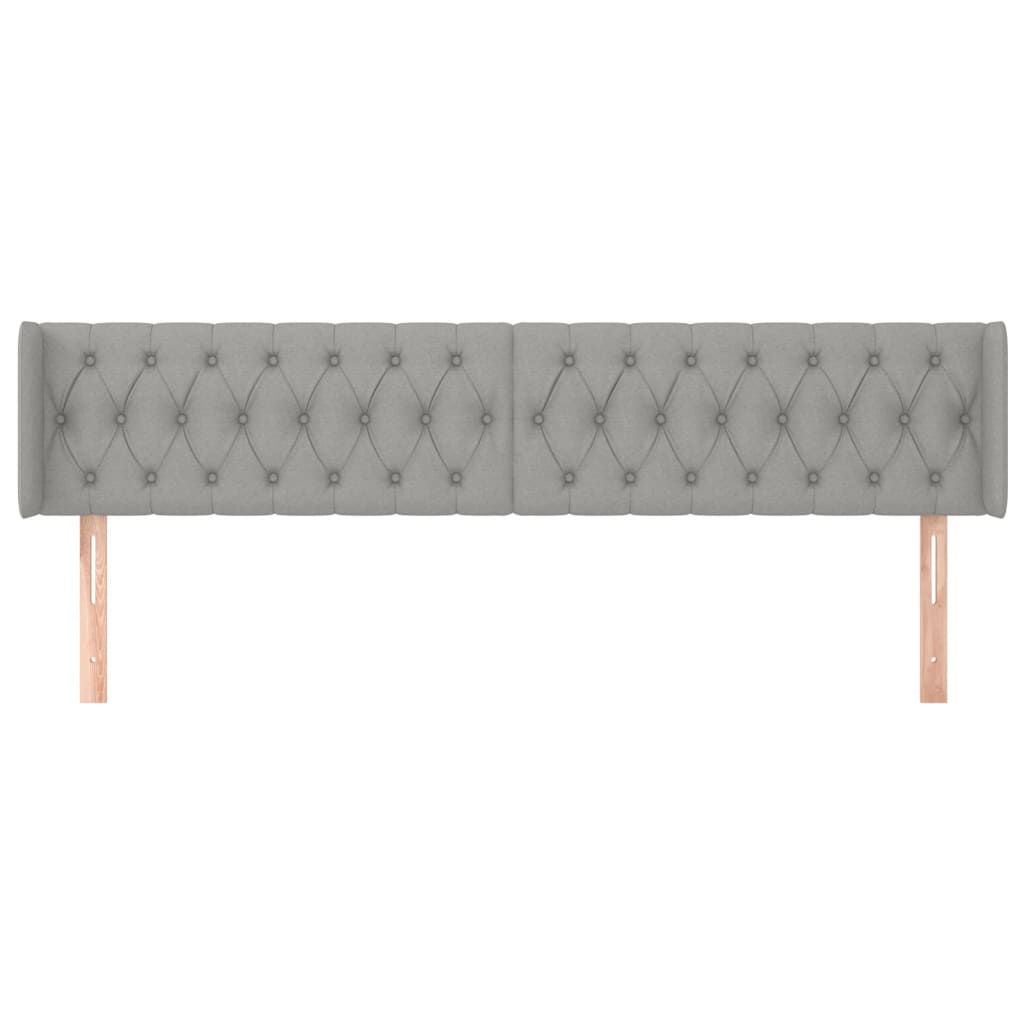 Hoofdbord met randen 183x16x78/88 cm stof lichtgrijs is nu te koop bij PeponiXL, paradijselijk wonen!