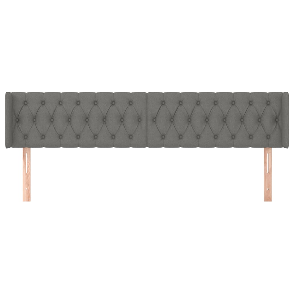Hoofdbord met randen 183x16x78/88 cm stof donkergrijs is nu te koop bij PeponiXL, paradijselijk wonen!