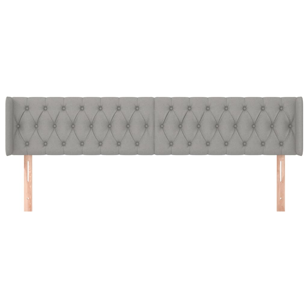 Hoofdbord met randen 203x16x78/88 cm stof lichtgrijs is nu te koop bij PeponiXL, paradijselijk wonen!