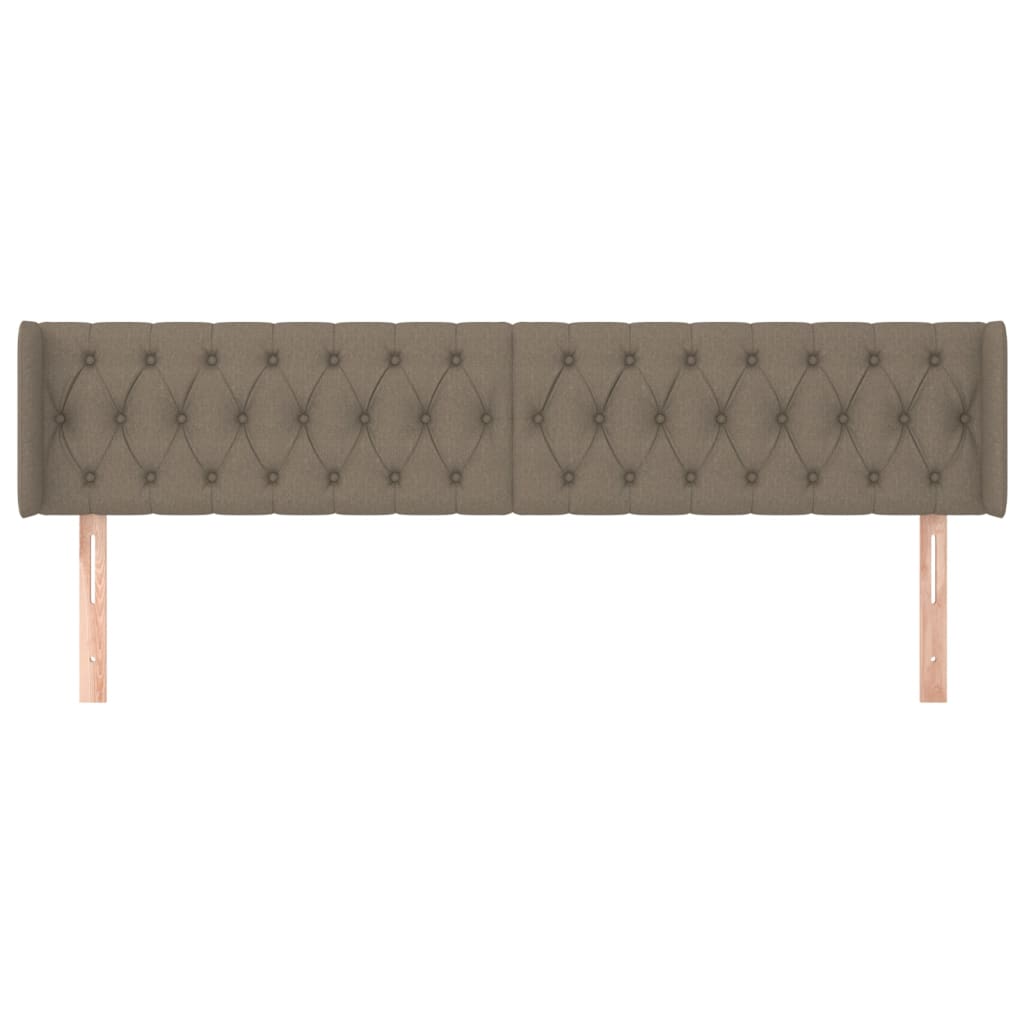 Hoofdbord met randen 203x16x78/88 cm stof taupe is nu te koop bij PeponiXL, paradijselijk wonen!