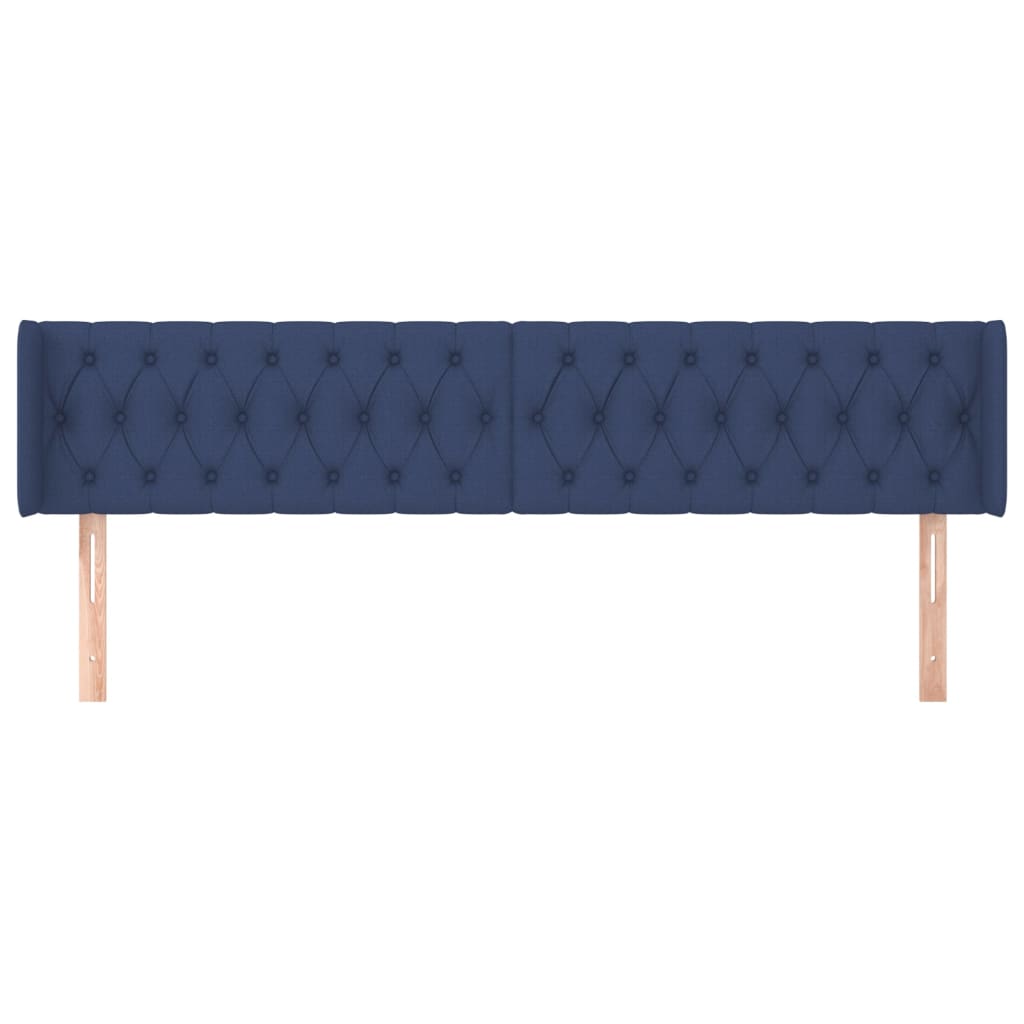 Hoofdbord met randen 203x16x78/88 cm stof blauw is nu te koop bij PeponiXL, paradijselijk wonen!