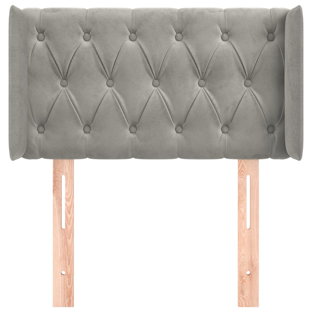Hoofdbord met randen 83x16x78/88 cm fluweel lichtgrijs is nu te koop bij PeponiXL, paradijselijk wonen!