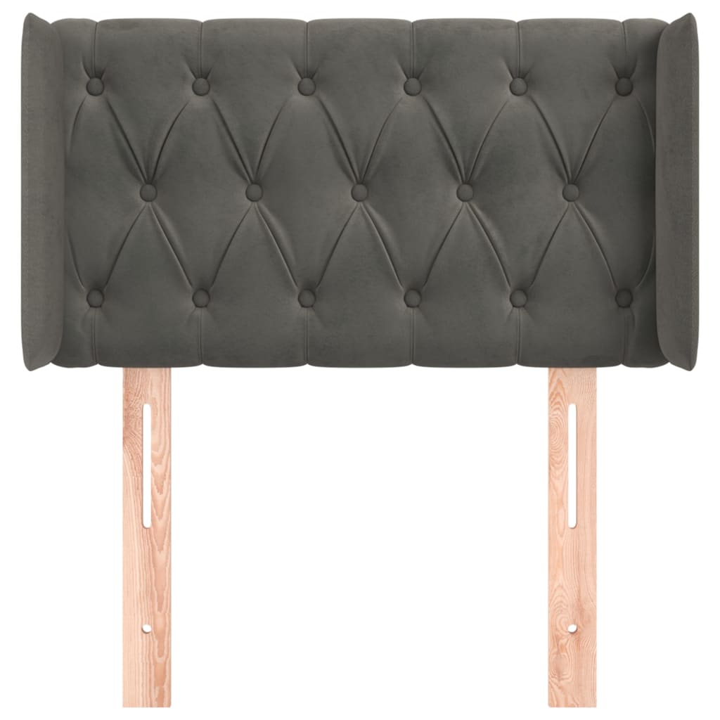 Hoofdbord met randen 83x16x78/88 cm fluweel donkergrijs is nu te koop bij PeponiXL, paradijselijk wonen!