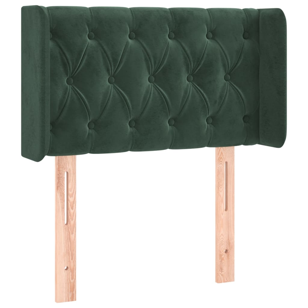 Hoofdbord met randen 83x16x78/88 cm fluweel donkergroen is nu te koop bij PeponiXL, paradijselijk wonen!