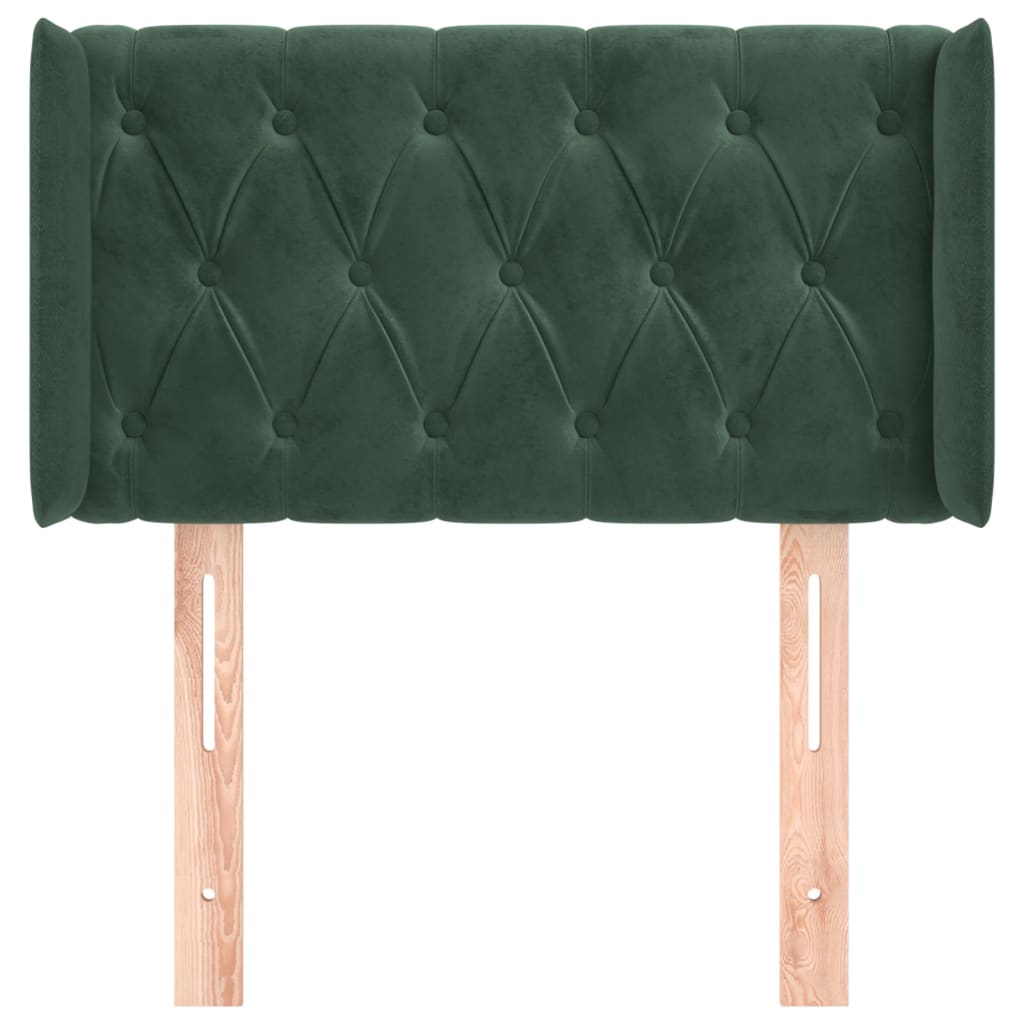Hoofdbord met randen 83x16x78/88 cm fluweel donkergroen is nu te koop bij PeponiXL, paradijselijk wonen!