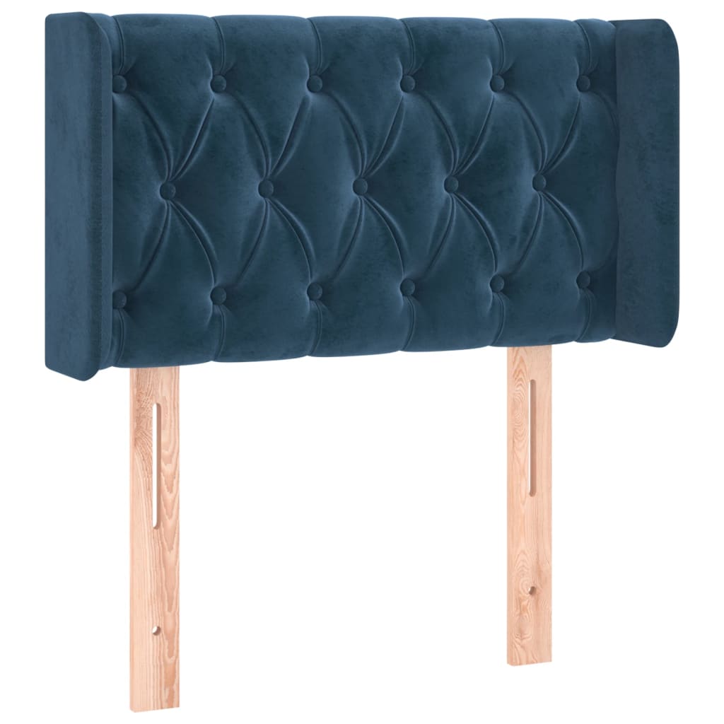 Hoofdbord met randen 83x16x78/88 cm fluweel donkerblauw is nu te koop bij PeponiXL, paradijselijk wonen!