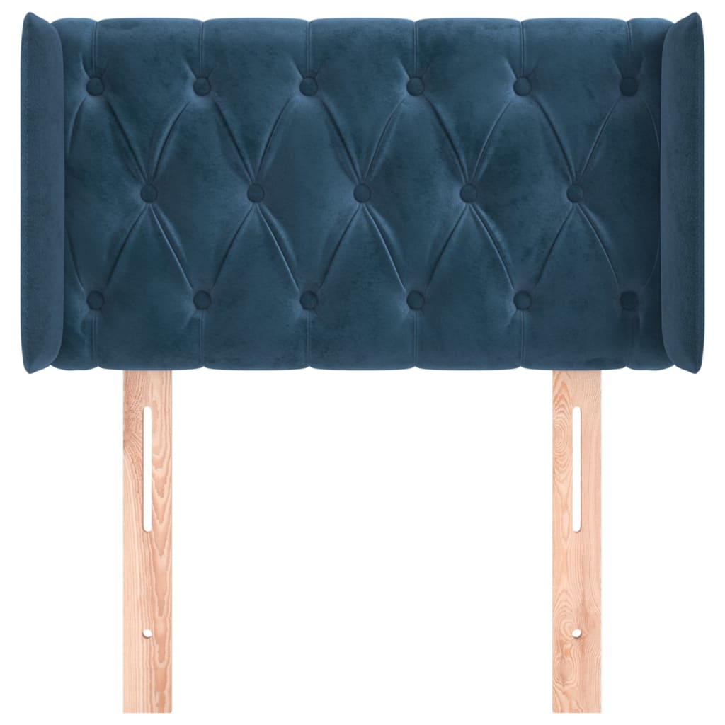 Hoofdbord met randen 83x16x78/88 cm fluweel donkerblauw is nu te koop bij PeponiXL, paradijselijk wonen!