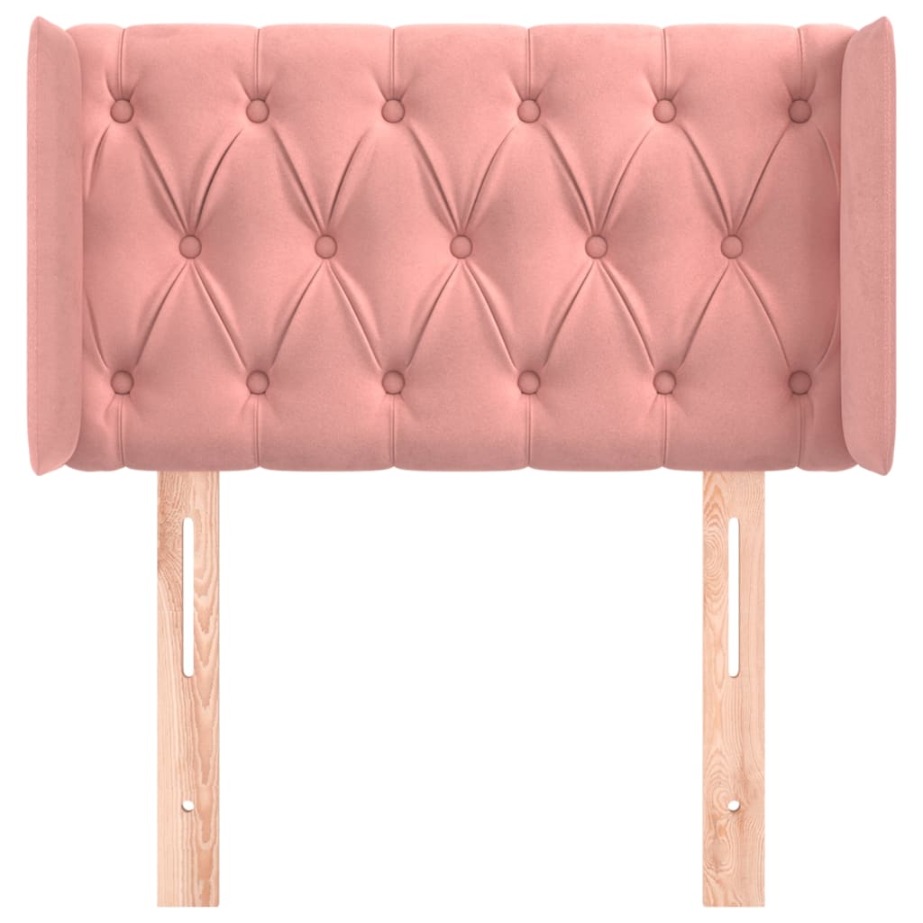 Hoofdbord met randen 83x16x78/88 cm fluweel roze is nu te koop bij PeponiXL, paradijselijk wonen!