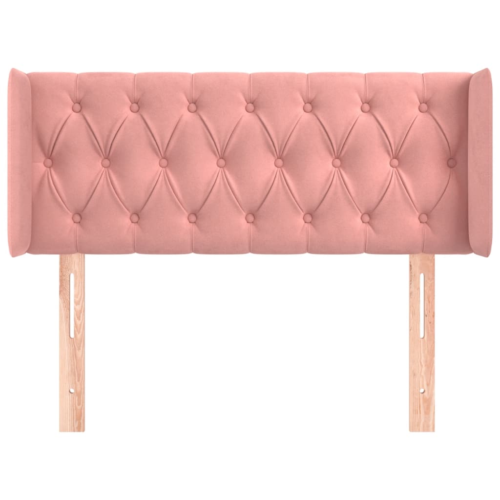 Hoofdbord met randen 93x16x78/88 cm fluweel roze is nu te koop bij PeponiXL, paradijselijk wonen!