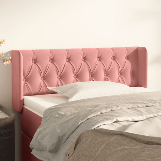 Hoofdbord met randen 93x16x78/88 cm fluweel roze is nu te koop bij PeponiXL, paradijselijk wonen!
