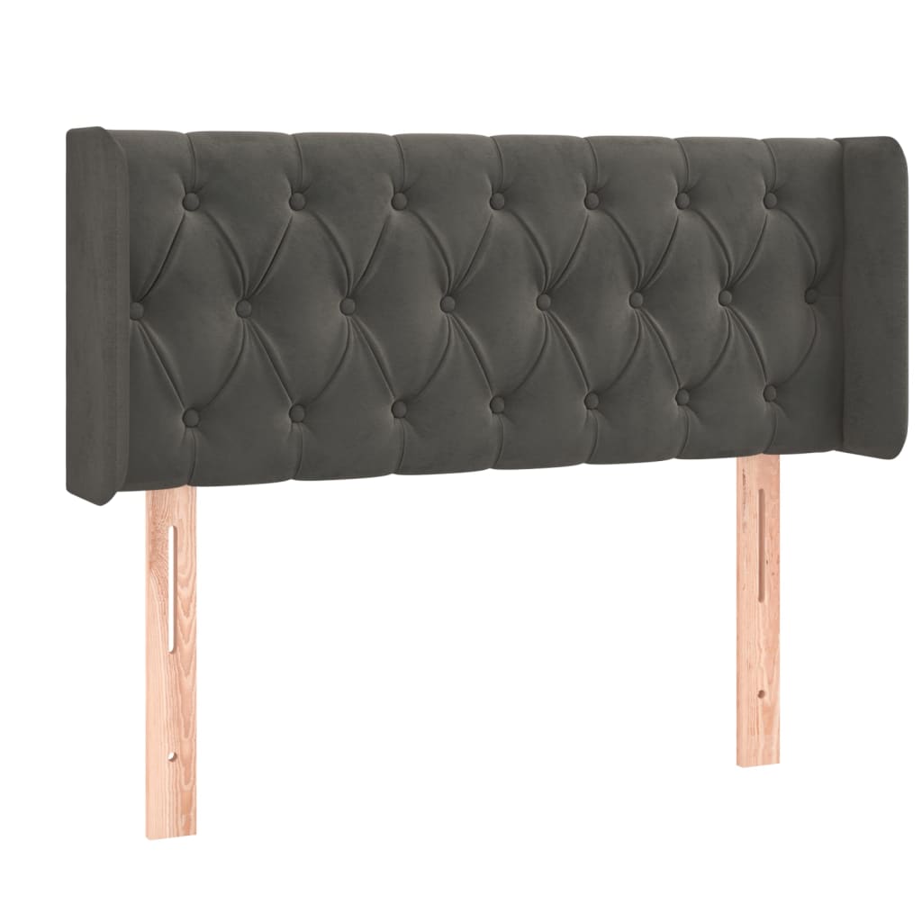 Hoofdbord met randen 103x16x78/88 cm fluweel donkergrijs is nu te koop bij PeponiXL, paradijselijk wonen!