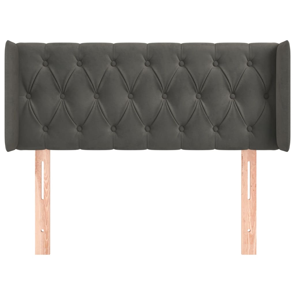 Hoofdbord met randen 103x16x78/88 cm fluweel donkergrijs is nu te koop bij PeponiXL, paradijselijk wonen!