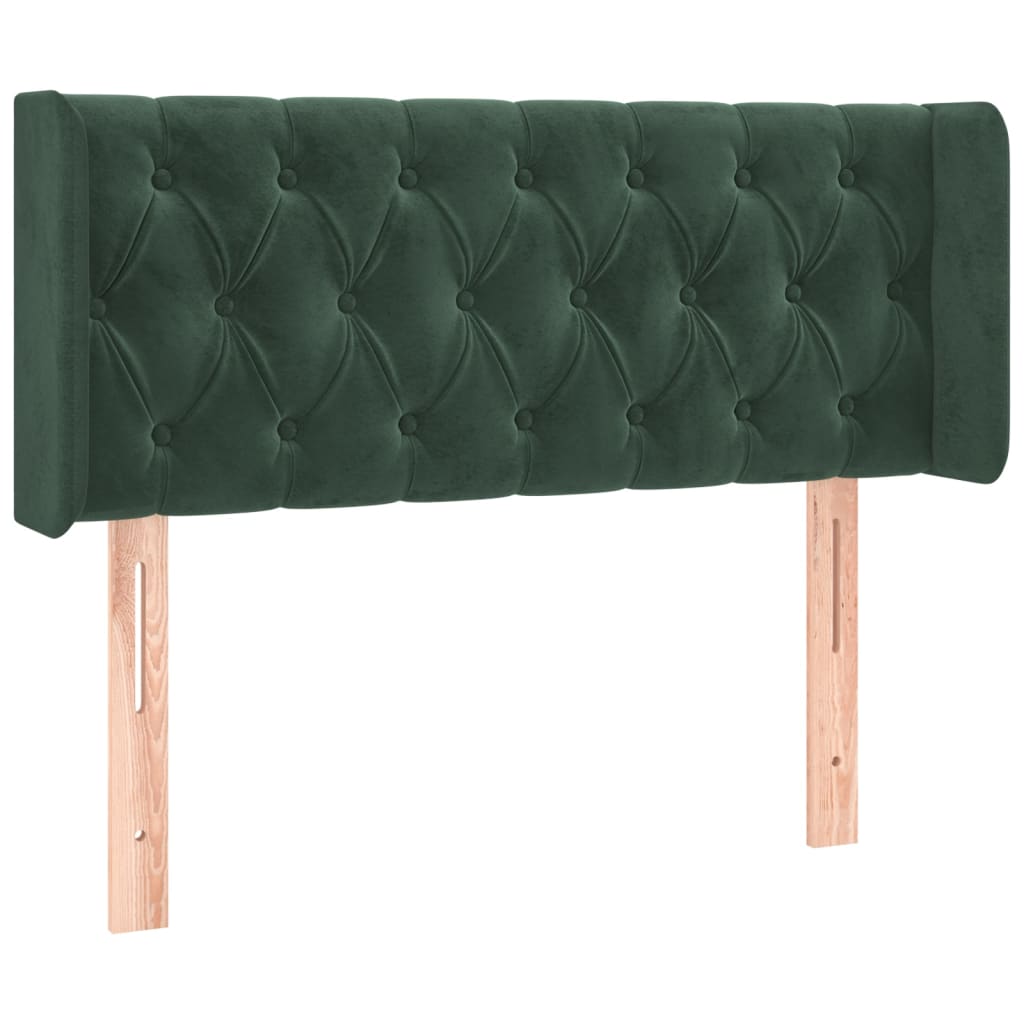 Hoofdbord met randen 103x16x78/88 cm fluweel donkergroen is nu te koop bij PeponiXL, paradijselijk wonen!