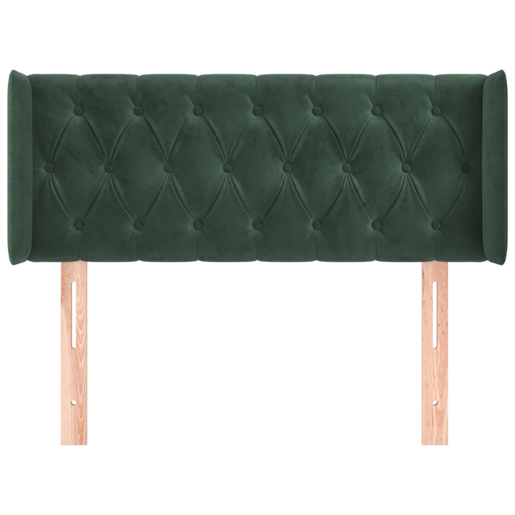 Hoofdbord met randen 103x16x78/88 cm fluweel donkergroen is nu te koop bij PeponiXL, paradijselijk wonen!