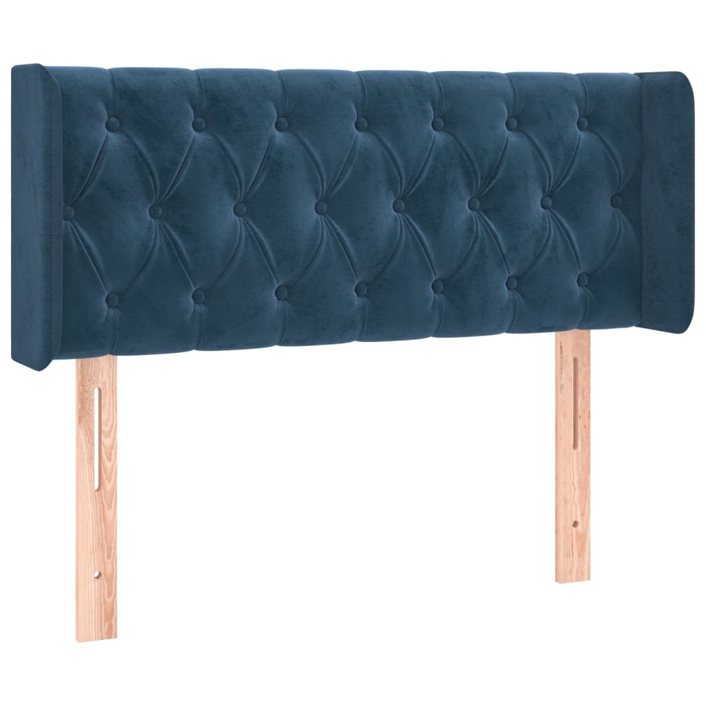 Hoofdbord met randen 103x16x78/88 cm fluweel donkerblauw is nu te koop bij PeponiXL, paradijselijk wonen!