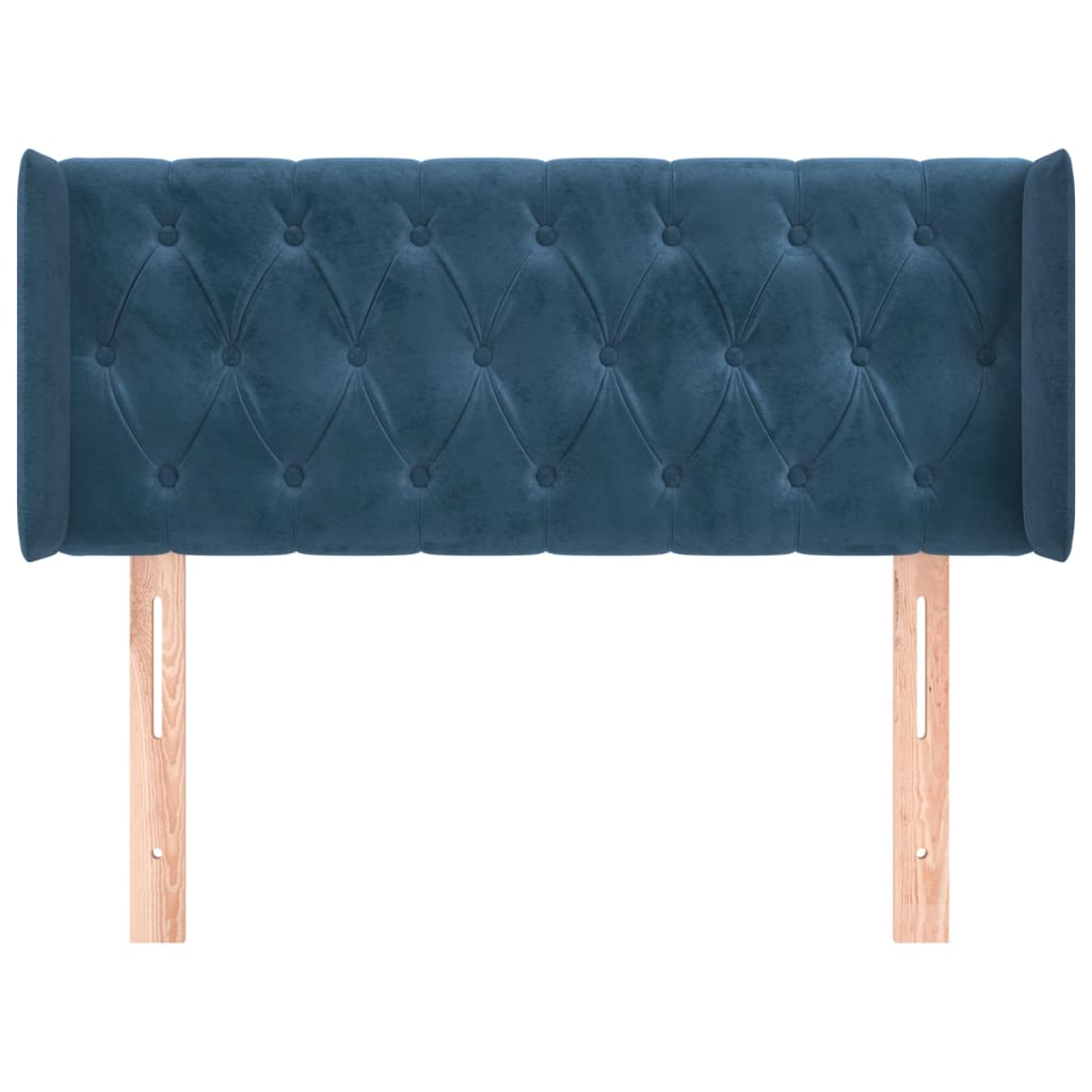 Hoofdbord met randen 103x16x78/88 cm fluweel donkerblauw is nu te koop bij PeponiXL, paradijselijk wonen!