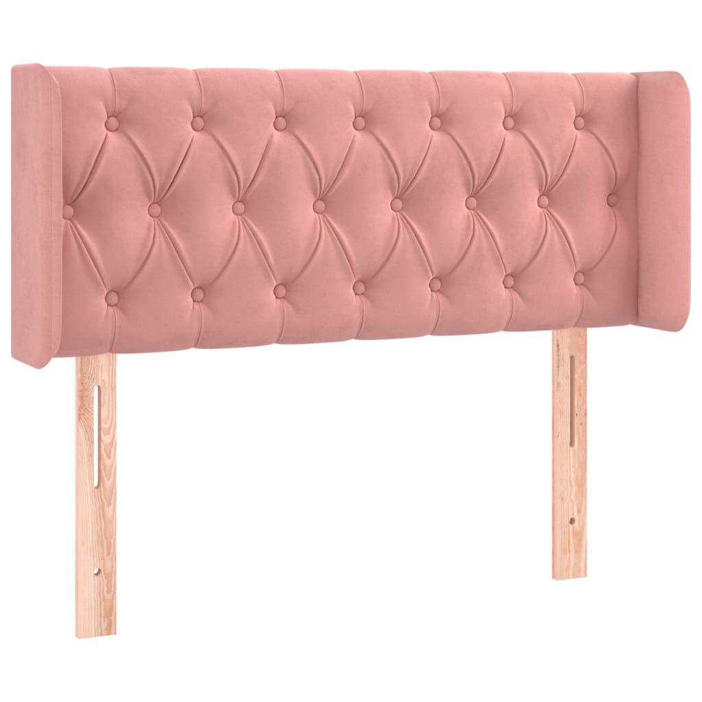 Hoofdbord met randen 103x16x78/88 cm fluweel roze is nu te koop bij PeponiXL, paradijselijk wonen!