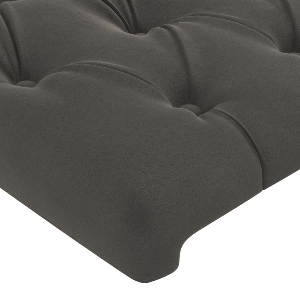 Hoofdbord met randen 147x16x78/88 cm fluweel donkergrijs is nu te koop bij PeponiXL, paradijselijk wonen!