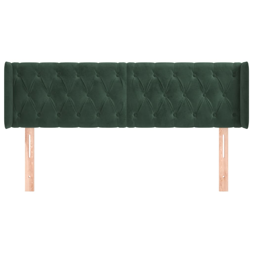Hoofdbord met randen 147x16x78/88 cm fluweel donkergroen is nu te koop bij PeponiXL, paradijselijk wonen!